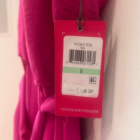 Vince Camuto NWT Sleeveless Ruffled High-Neck Jumpsuit in Pink Fuscia Belted, 8 - Picture 6 of 16